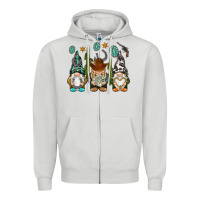 Dove Grey western gnomies Zipper Hoodie - NancyCooperArtShop