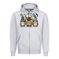 Heather Grey western gnomies Zipper Hoodie - NancyCooperArtShop