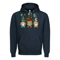 Navy western gnomies Zipper Hoodie - NancyCooperArtShop
