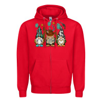 Red western gnomies Zipper Hoodie - NancyCooperArtShop