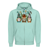 Seafoam western gnomies Zipper Hoodie - NancyCooperArtShop
