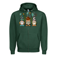 Sports Green western gnomies Zipper Hoodie - NancyCooperArtShop