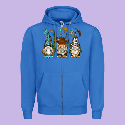 Western Gnomies Zipper Hoodie Designed By Nancycooperartshop
