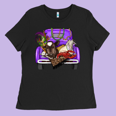 Ladies Tee Mardi Gras Truck With Farm Animals