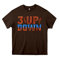 Chocolate Brown 3 up 3 down basketball Heavy Core Tee - texasbilliewilder