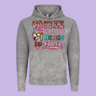 Coffee Gives Me Nurse Power Vintage Hoodie Designed By Adodesignshop