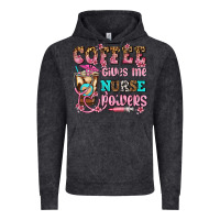 Vintage Black coffee gives me nurse power Vintage Hoodie - AdoDesignShop