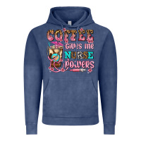 Vintage Denim coffee gives me nurse power Vintage Hoodie - AdoDesignShop