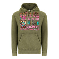 Vintage Olive coffee gives me nurse power Vintage Hoodie - AdoDesignShop