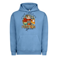 Pigment Pebble Blue just a girl who loves pumpkin spice Urban Hoodie - CowGirlArtShop
