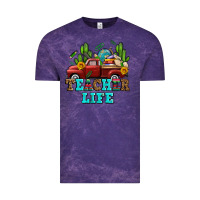Cloud Purple teacher life western truck and books Vintage Tee - AdoDesignShop