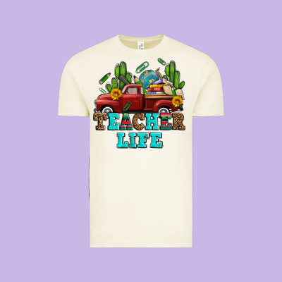 Teacher Life Western Truck And Books Vintage Tee Designed By Adodesignshop