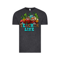 Vintage Black teacher life western truck and books Vintage Tee - AdoDesignShop