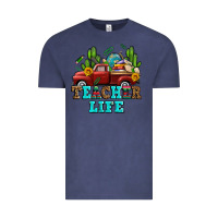 Vintage Denim teacher life western truck and books Vintage Tee - AdoDesignShop