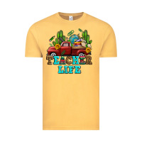Vintage Mustard teacher life western truck and books Vintage Tee - AdoDesignShop