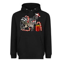 Black Christmas Zebra Baby And Mama Heavyweight Hoodie - LillyAllenDesigns