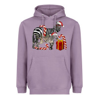 Lavender Christmas Zebra Baby And Mama Heavyweight Hoodie - LillyAllenDesigns
