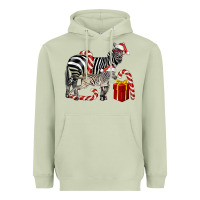 Matcha Christmas Zebra Baby And Mama Heavyweight Hoodie - LillyAllenDesigns