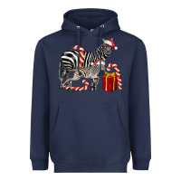 Navy Christmas Zebra Baby And Mama Heavyweight Hoodie - LillyAllenDesigns