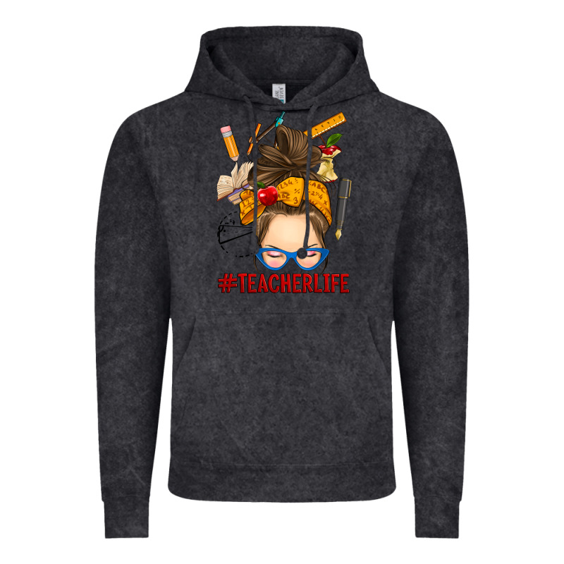 Messy Bun Teacher Life Vintage Hoodie by RanaPortraitStore | Teevron