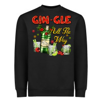 Black gin`gle all the way with bottle and cocktails Heavyweight Sweatshirt - AdoDesignShop