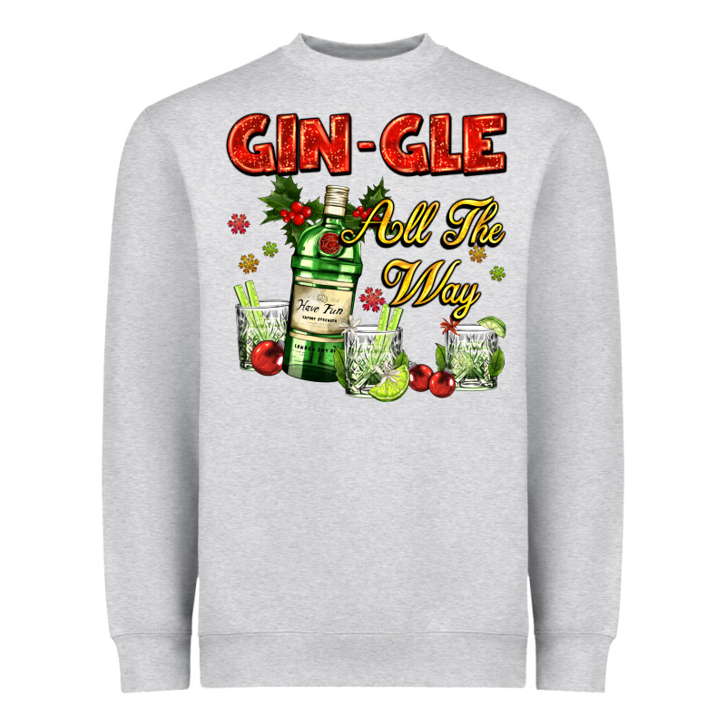 Gin`gle All The Way With Bottle And Cocktails Heavyweight Sweatshirt by AdoDesignShop | Teevron