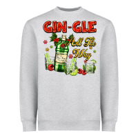 Heather Grey gin`gle all the way with bottle and cocktails Heavyweight Sweatshirt - AdoDesignShop