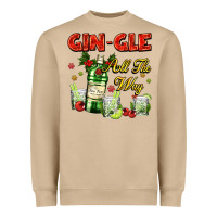 Mushroom gin`gle all the way with bottle and cocktails Heavyweight Sweatshirt - AdoDesignShop