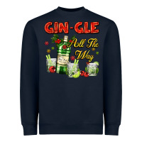 Navy gin`gle all the way with bottle and cocktails Heavyweight Sweatshirt - AdoDesignShop