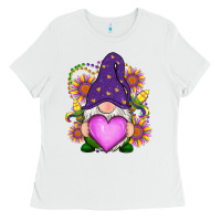 White Mardi Gras gnome Ladies Tee - RanaPortraitStore