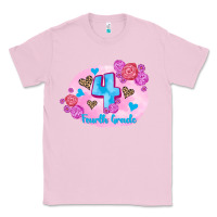 Bubblegum Pink back to school flowers fourth grade 3200x2400 Classic Tee - AdoDesignShop