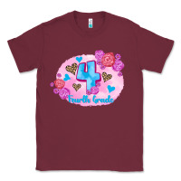 Burgundy back to school flowers fourth grade 3200x2400 Classic Tee - AdoDesignShop