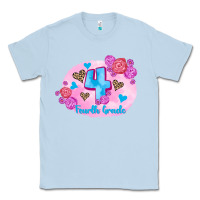 Dusty Blue back to school flowers fourth grade 3200x2400 Classic Tee - AdoDesignShop