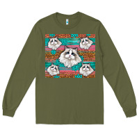 Army Green Western Ragdoll Cat Long Sleeve Tee - LillyAllenDesigns