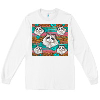 White Western Ragdoll Cat Long Sleeve Tee - LillyAllenDesigns