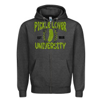 Charcoal Heather pickle lover university Zipper Hoodie - MaliasSmallBusiness