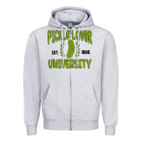 Heather Grey pickle lover university Zipper Hoodie - MaliasSmallBusiness