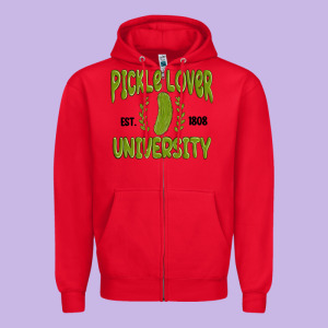 Pickle Lover University Zipper Hoodie Designed By Maliassmallbusiness