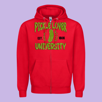 Pickle Lover University Zipper Hoodie Designed By Maliassmallbusiness