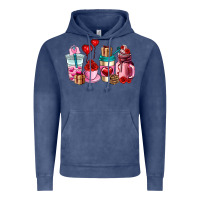 Vintage Denim valentines day roses coffee cups Vintage Hoodie - AdoDesignShop