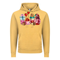 Vintage Mustard valentines day roses coffee cups Vintage Hoodie - AdoDesignShop