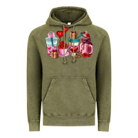 Vintage Olive valentines day roses coffee cups Vintage Hoodie - AdoDesignShop