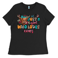 Black just a girl who loves cows Ladies Tee - JahusDesignShop