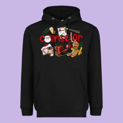 Counselor Christmas Heavyweight Hoodie Designed By Lillyallendesigns