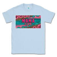 Dusty Blue pink roses mama of girls license plate Classic Tee - Artiststas