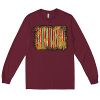 Burgundy christmas reindeers leopard background Long Sleeve Tee - BarkalooDesign