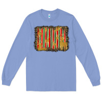 Colony Blue christmas reindeers leopard background Long Sleeve Tee - BarkalooDesign
