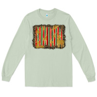 Matcha christmas reindeers leopard background Long Sleeve Tee - BarkalooDesign