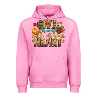 Fuchsia Pink give thanks with all your heart Urban Hoodie - CowGirlArtShop