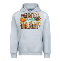 Heather Grey give thanks with all your heart Urban Hoodie - CowGirlArtShop